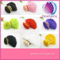 Dacron, tassel with jump ring fringe 10cm ,mixed color